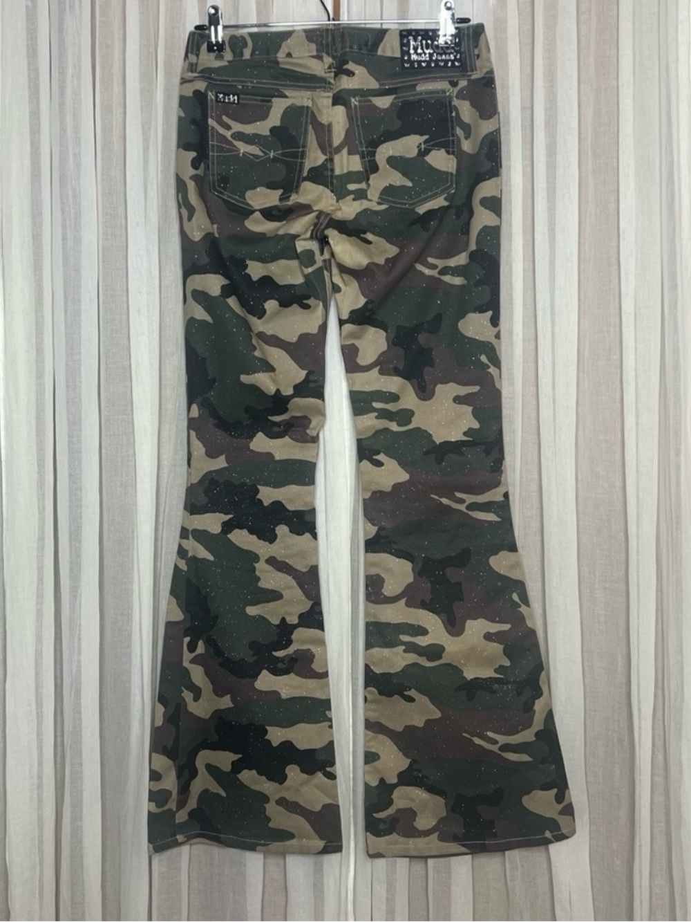90’s/Y2K Mudd Camo Glitter Flare Jeans - Picture 3 of 5